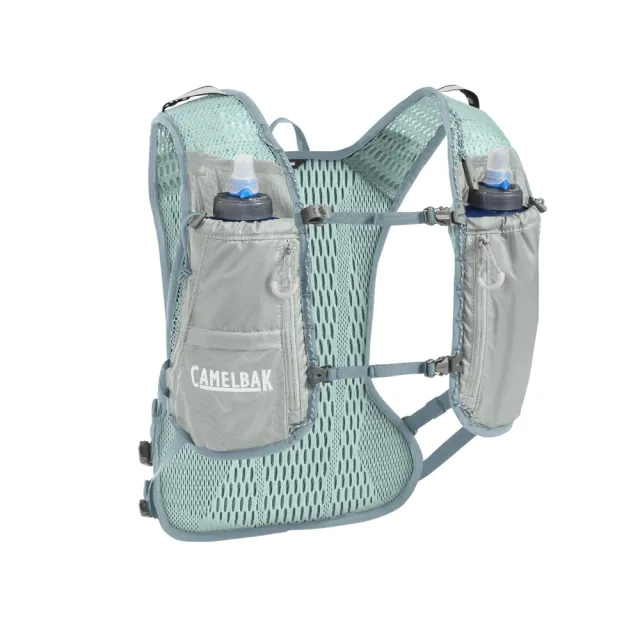 【CAMELBAK】Zephyr Pro12 極限越野水袋背心-附0.5L軟水瓶2個 灰綠(單車/登山露營/越野跑/跑步/旅行)