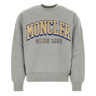 【MONCLER】新款 男款 胸前品牌英文名 長袖運動衫-灰色(S號、M號、L號)