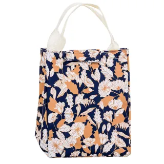 【E.City】促銷2入-大容量圖案保溫保冷多功能購物野餐便當袋(繽紛秋色款)