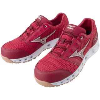 【MIZUNO 美津濃】F1GA225562(VH11L 超透氣 涼感 寬楦 防護鞋 安全防護鞋 工作鞋 塑鋼頭 鋼頭 紅)