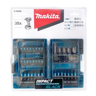 【MAKITA 牧田】起子頭35件組 IMPACT BLACK 盒裝 E-06638(E-06638)