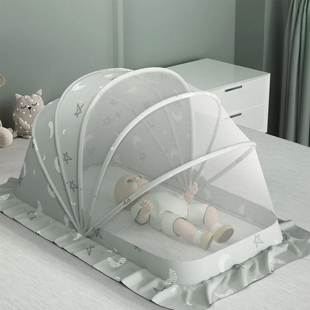 【親親寶貝】全罩式嬰兒床摺疊蚊帳 兒童蚊帳-特大(5幅支架遮光頂級款)