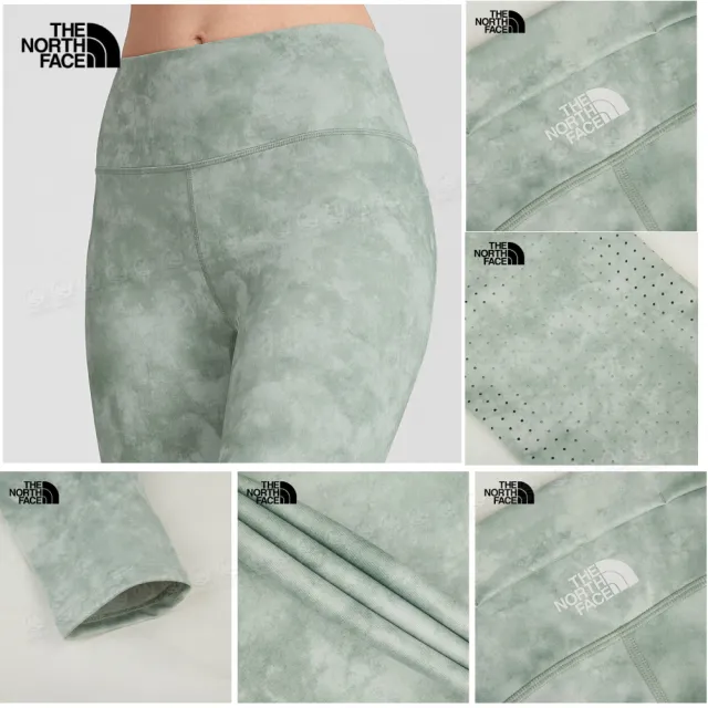 【The North Face】女 排汗透氣緊身褲《灰綠》55UC/吸濕排汗戶外緊身褲/瑜伽褲(悠遊山水)