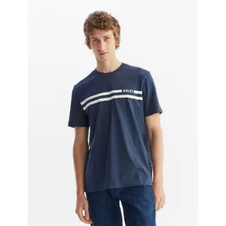 【AIGLE】男 有機棉短袖T恤(AG-FAE30A057 深藍)