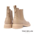 【TINO BELLINI 貝里尼】牛皮簡約素面厚底切爾西短靴FWNO037(米)