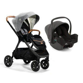 【Joie】finiti 豪華三合一推車-附置杯架+側肩包+iSnug 2 提籃汽座/汽車安全座椅/嬰兒手提籃汽座