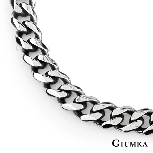 【GIUMKA】男項鍊．古巴鍊．銀色(白色情節禮物)