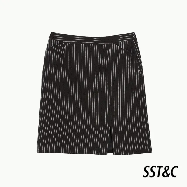 【SST&C 出清２折】黑白條紋西裝裙7461909004
