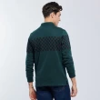 【NAUTICA】男裝 品牌文字LOGO撞色條紋長袖POLO衫(綠)