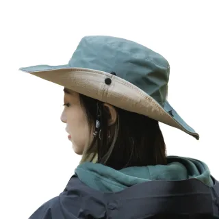 【INUK】防水機能跳色大圓盤帽(大地綠)