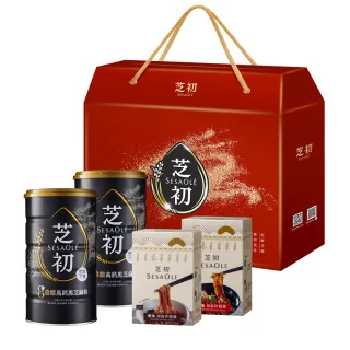 【芝初】MOMO專屬獨家禮盒(8倍細高鈣黑芝麻粉x2、原味拌麵醬x1、椒麻拌麵醬x1) 中秋禮盒