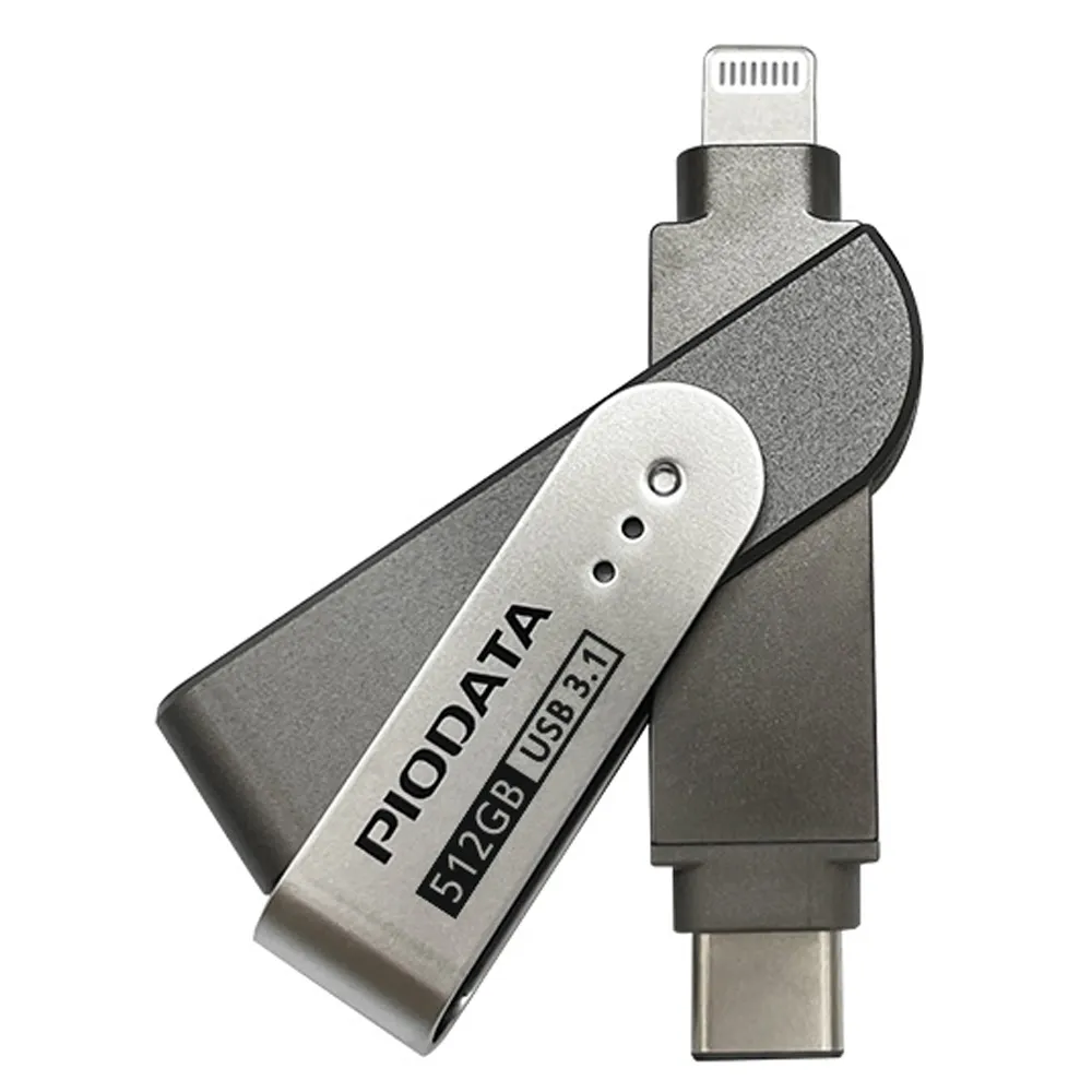 【PIODATA】iXflash Lightning / USB Type C 雙向接頭 512GB 多媒體隨身碟