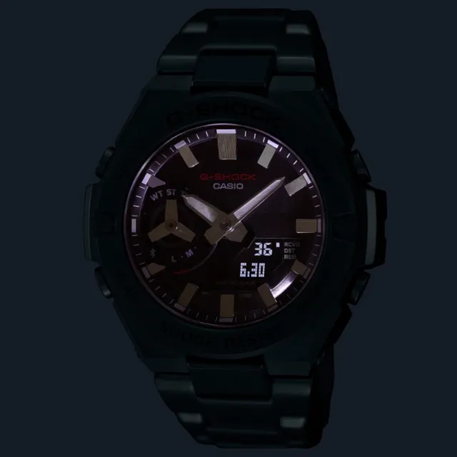 【CASIO 卡西歐】G-STEEL系列 藍芽連線 X 太陽能電力 多功能腕錶 GST-B500D-1A