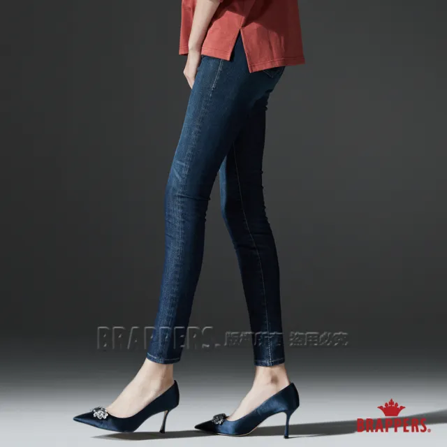 【BRAPPERS】女款 新美腳 ROYAL系列-中腰四面伸縮彈性九分褲(深藍)