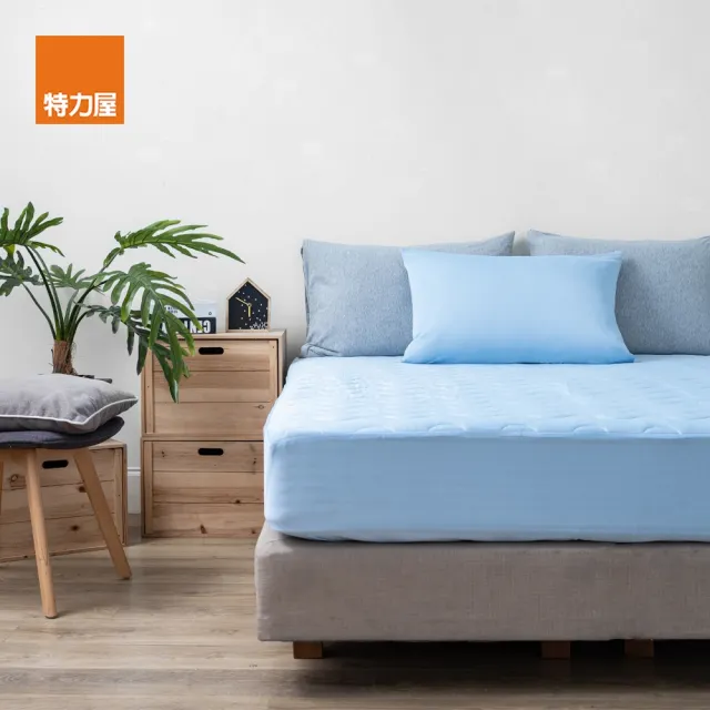 【特力屋】涼感舖棉床包枕套2件組單人-藍