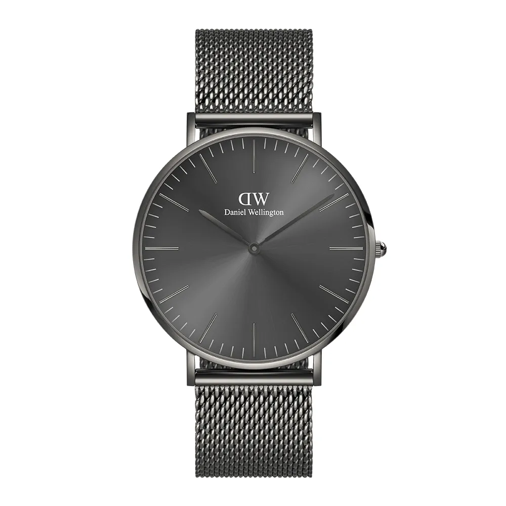 【Daniel Wellington】DW 男錶 Classic Graphite 40mm 石墨灰米蘭金屬錶(DW00100630)