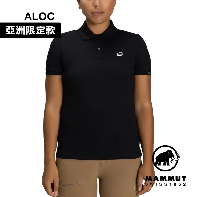 【Mammut 長毛象官方直營】Matrix Polo Shirt AF W 日系輕量快乾Polo衫 黑PRT1 女款 #1017-00412