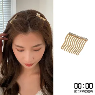 【00:00】美鑽髮插 珍珠髮插/韓國設計氣質優雅美鑽珍珠髮插 髮梳 碎髮夾(4款任選)