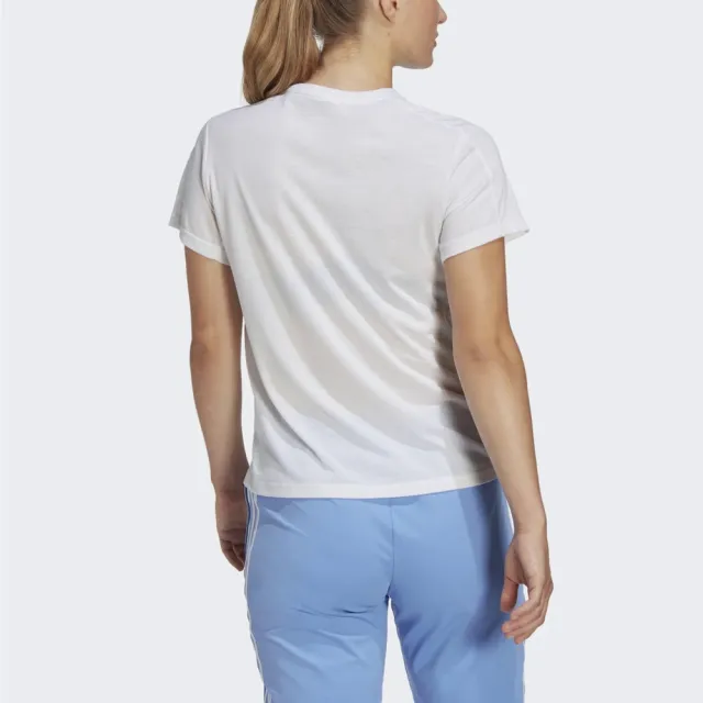 【adidas 愛迪達】Tr-es Crew T 女 短袖上衣 訓練 運動 健身 輕量 吸濕排汗 透氣 舒適 白(HR7796)