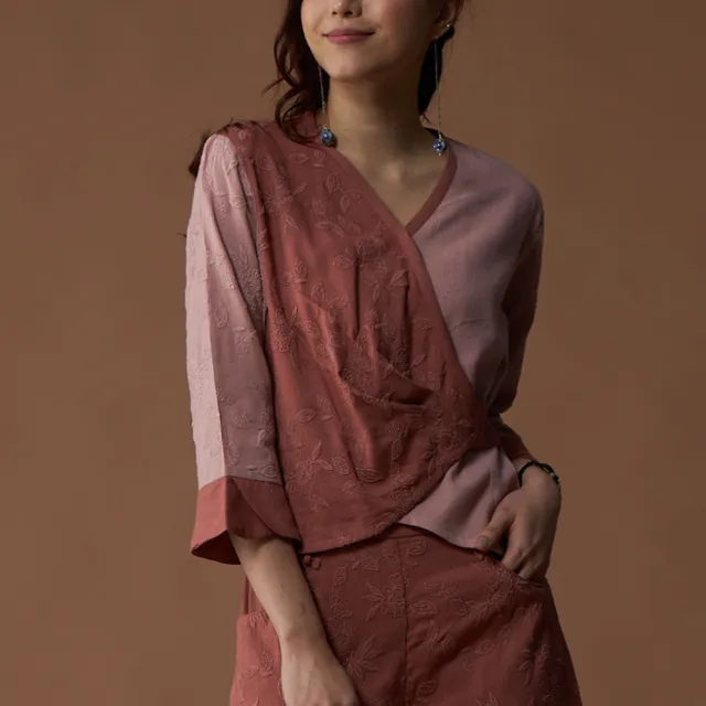 【古典美】23022 刺繡造型浪漫衣(茶禪服/中國風/國服/漢服/手染服/棉麻/亞麻/天然纖維)