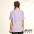 【Mollifix 瑪莉菲絲】側開衩寬版短袖上衣、瑜珈上衣、瑜珈服(薰衣草紫)