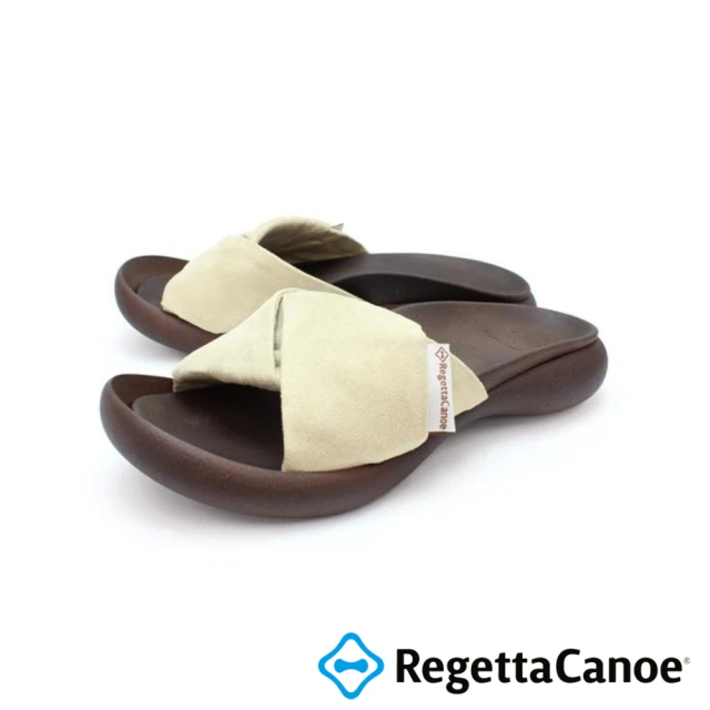 【RegettaCanoe】優雅時尚 麂皮扭帶平底涼鞋 CJFD-5361(BEG-米色)