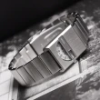 【BREDA】Pulse[Tandem]系列設計 銀色不鏽鋼矩形錶殼 數字視窗顯示 半月形開窗 不鏽鋼錶帶 腕錶(1747B)