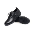 【SOFT WALK 舒步】真皮運動鞋 平跟運動鞋/真皮軟底平跟舒適休閒運動鞋(黑)
