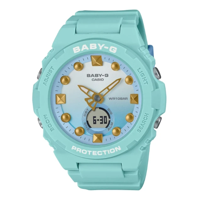 【CASIO 卡西歐】BABY-G 繽紛色彩多層次運動錶_綠_BGA-320-3A_42.4mm