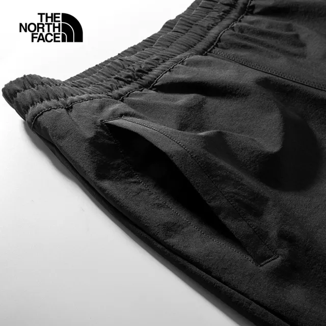 【The North Face 官方旗艦】北面男款黑色吸濕排汗調節抽繩休閒短褲｜7WB7JK3