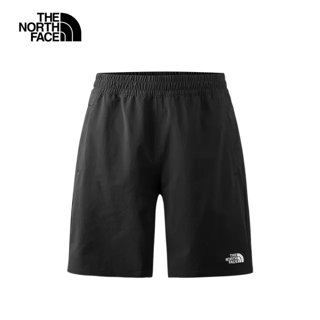 【The North Face 官方旗艦】北面男款黑色吸濕排汗調節抽繩休閒短褲｜7WB7JK3