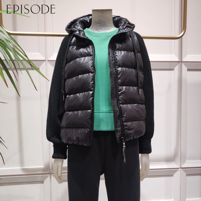 EPISODE 優雅大翻領插肩綁帶羊毛大衣外套E35C02（