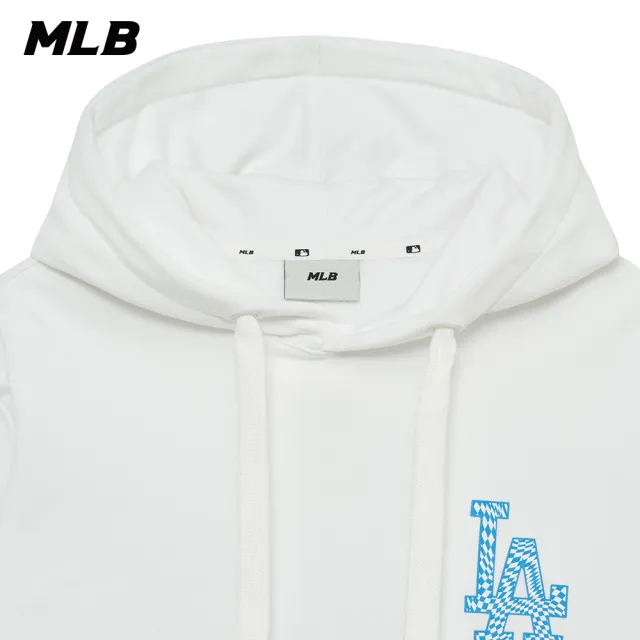 【MLB】大Logo連帽上衣 帽T Checkerboard系列 洛杉磯道奇隊(3AHDO0131-07WHS)