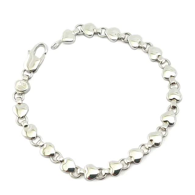 【Tiffany&Co. 蒂芙尼】稀有款心心相連LOVE愛心串鍊925純銀手鍊(展示品)