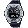 【CASIO 卡西歐】科技都會電子腕錶/黑x銀框(MWD-100H-1B)