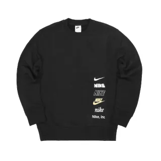 【NIKE 耐吉】大學T Club Fleece+ 男款 黑 白 衛衣 長袖上衣 加絨 保暖 休閒(DX0782-010)