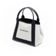 【Balenciaga 巴黎世家】NAVY CABAS S 黑邊白色 帆布 托特包 手提包 子母包(3399332HH3N9260)
