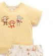 【Purebaby】澳洲有機棉 嬰幼兒短袖上衣套裝(男童  居家服 T恤 短褲 黃色)
