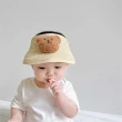 【安朵童舖】現貨兒童小熊遮陽帽女童防曬草帽小熊遮陽帽男童可折疊帽子(023)