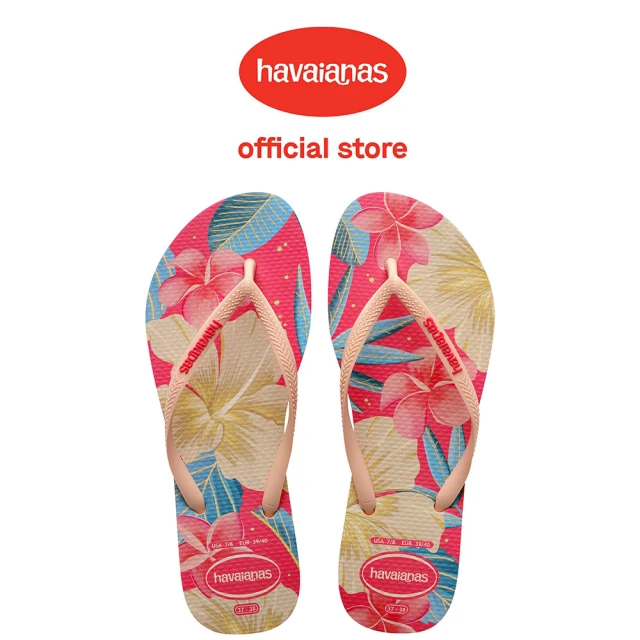 havaianas 哈瓦仕 拖鞋 女鞋 夾腳拖 花卉 Slim Floral 粉 4129848-9898W(哈瓦士)