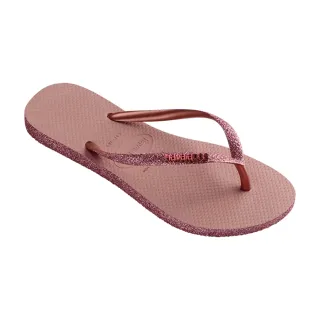 【havaianas 哈瓦仕】拖鞋 女鞋 夾腳拖 閃亮 Slim Sparkle II 番紅花 4146937-6459W(哈瓦士)