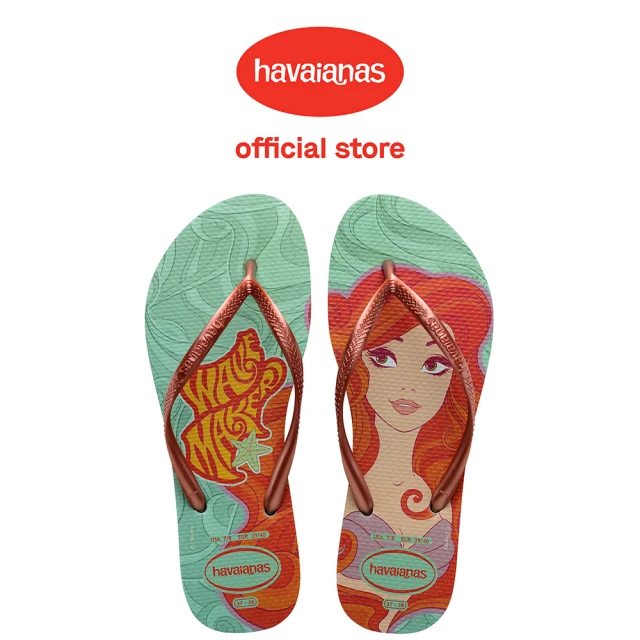 havaianas 哈瓦仕 拖鞋 女鞋 夾腳拖 迪士尼 睡美人 Slim Princesas 紅綠 4135045-1809W(哈瓦士)