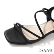【DIANA】2.5 cm牛皮水鑽軟條環踝羅馬涼鞋(黑)