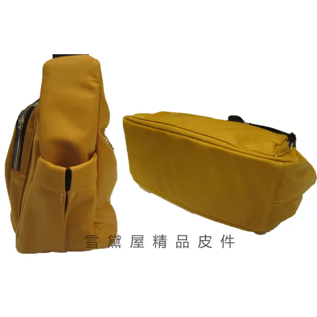 【SNOW.bagshop】雙11 斜側包 中大容量 肩背 斜背 二側可放水瓶 進口超輕量 防水包 水晶布+皮革 隨身