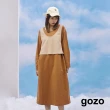 【gozo】俏皮配色假兩件綁帶洋裝(兩色)