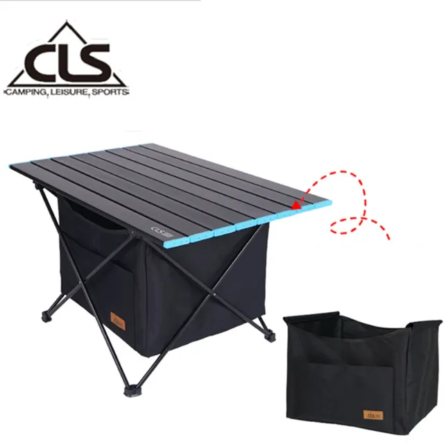 【CLS 韓國】隱形收納袋鋁合金折疊蛋捲桌/露營桌/登山/野餐/露營(特大型)