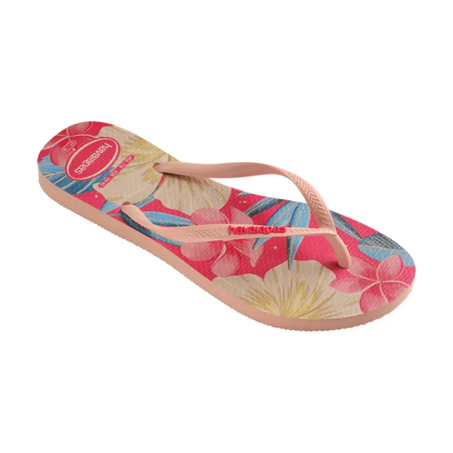 【havaianas 哈瓦仕】拖鞋 女鞋 夾腳拖 花卉 Slim Floral 粉 4129848-9898W(哈瓦士)