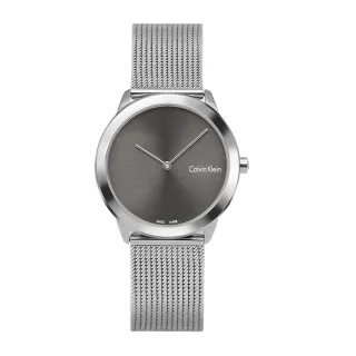 【Calvin Klein 凱文克萊】minimal系列 簡約黑面銀框 銀色米蘭錶帶 手錶 女錶 CK錶 35mm(K3M221Y3)