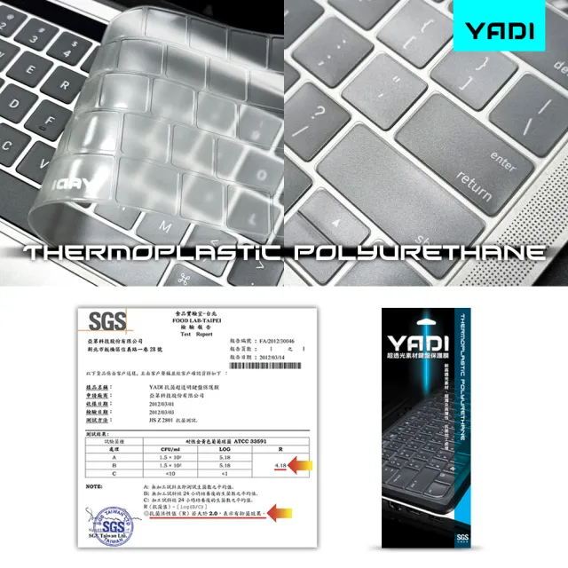 【YADI】ASUS TUF Gaming F15 2023 FX507VU4 專用 高透光SGS抗菌鍵盤保護膜(防塵 抗菌 防水 光學級TPU)