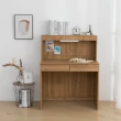 【IDEA】木感質調二抽置物書桌/辦公桌(附LED感應燈)